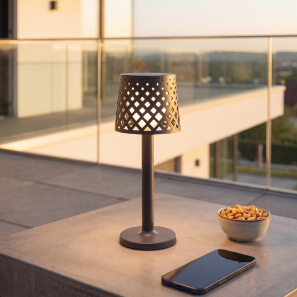 Akku Lampe de table LED Touch IP44 31cm Anthracite 3000K portable