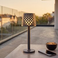 Akku Lampe de table LED Touch IP44 31cm Anthracite 3000K...