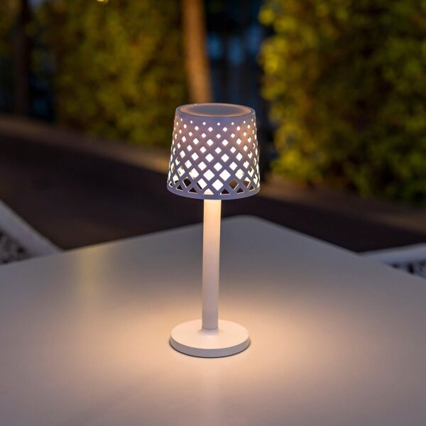 Lampe de table LED Akku Touch IP44 31 cm Blanc 3000 K portable