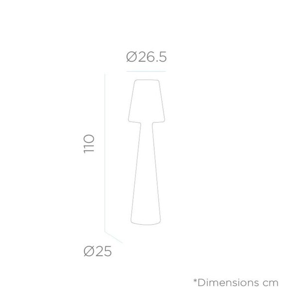 Lampadaire LED extérieur 110 cm avec fiche Câble IP65 6000K