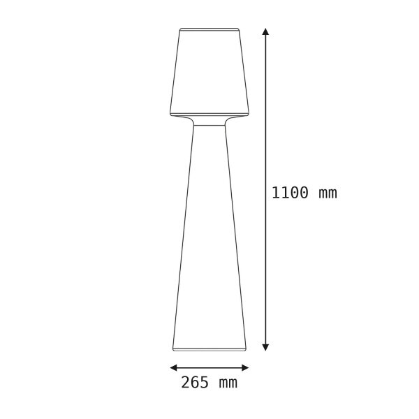 Lampadaire LED extérieur 110 cm IP65 Batterie Variateur de couleurs RGBW