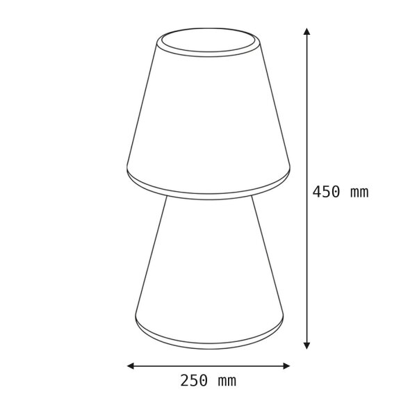 Lampe de table extérieure 45 cm IP65 Blanc E27 Fiche Câble 6000K