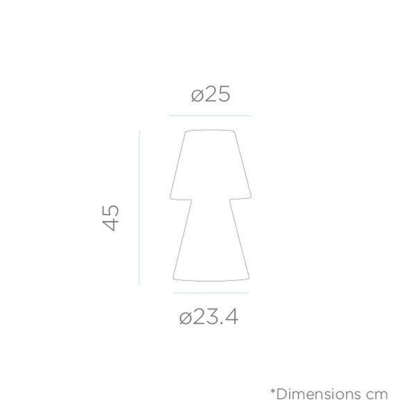 Lampe de table LED extérieure sans fil 45 cm changement de couleur variateur IP65