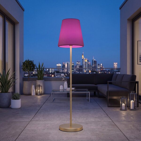 Lampe dextérieur LED solaire 177 cm laiton blanc IP65