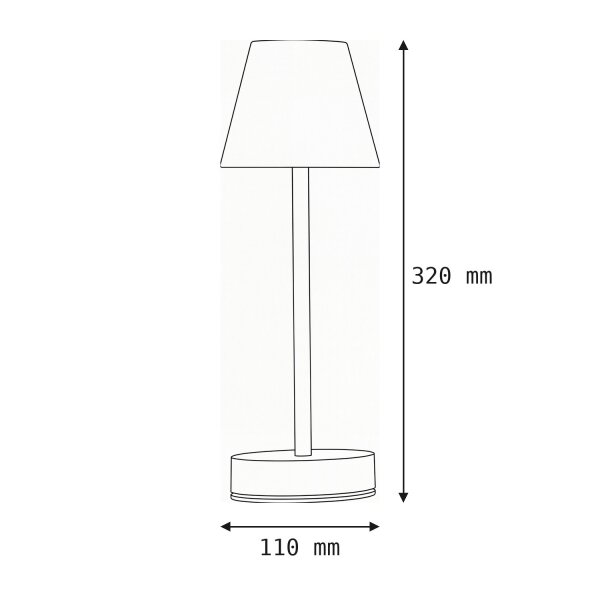 Lampe de table LED sans fil Touch Dimmer 32 cm IP44 blanc 4000K