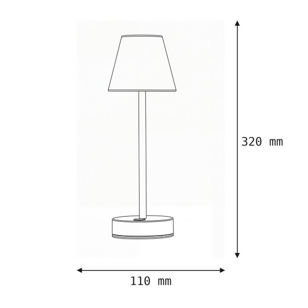Lampe de table LED portable Touch Dimmer 32cm IP44 en laiton blanc