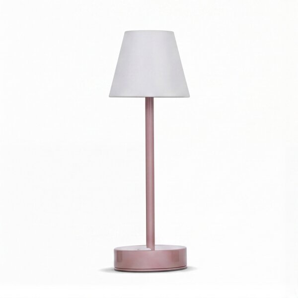 Lampe de table LED sans fil Touch Dimmer 32 cm IP44 rose blanc