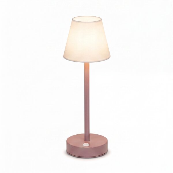 Lampe de table LED sans fil Touch Dimmer 32 cm IP44 rose blanc