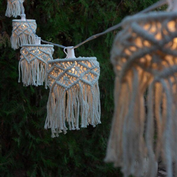 Guirlande lumineuse solaire LED 5m de long 2700 K blanc chaud IP44 blanc