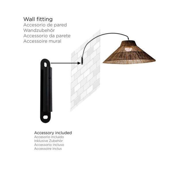Lampe dextérieur LED Accu 155 cm 2-en-1 IP54 Herbe de mer Métal