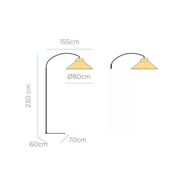 Lampe dextérieur LED Accu 155 cm 2-en-1 IP54 Herbe de mer Métal