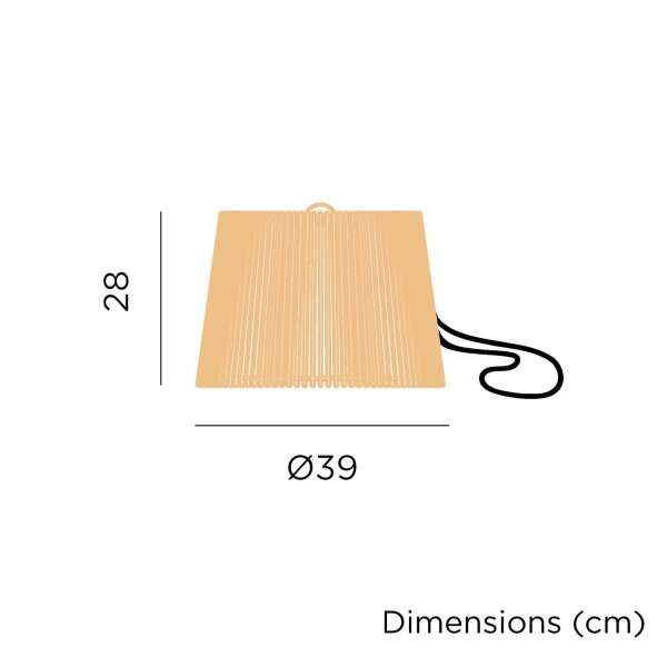 Suspension extérieure LED Accu Bois Ø 39 cm IP54 2700 K dimmable