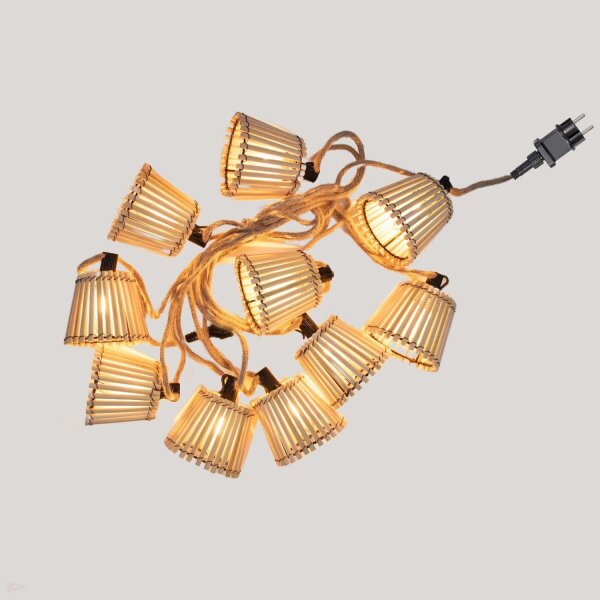 Guirlande lumineuse LED avec fiche 5m IP44 2200K Bambou Outdoor