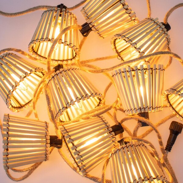 Guirlande lumineuse LED avec fiche 5m IP44 2200K Bambou Outdoor