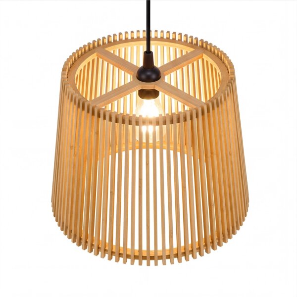 Lampe à suspendre dextérieur Abat-jour en bois E27 IP44 Ø 39 cm YOKKA