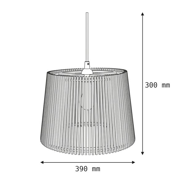 Lampe à suspendre dextérieur Abat-jour en bois E27 IP44 Ø 39 cm YOKKA