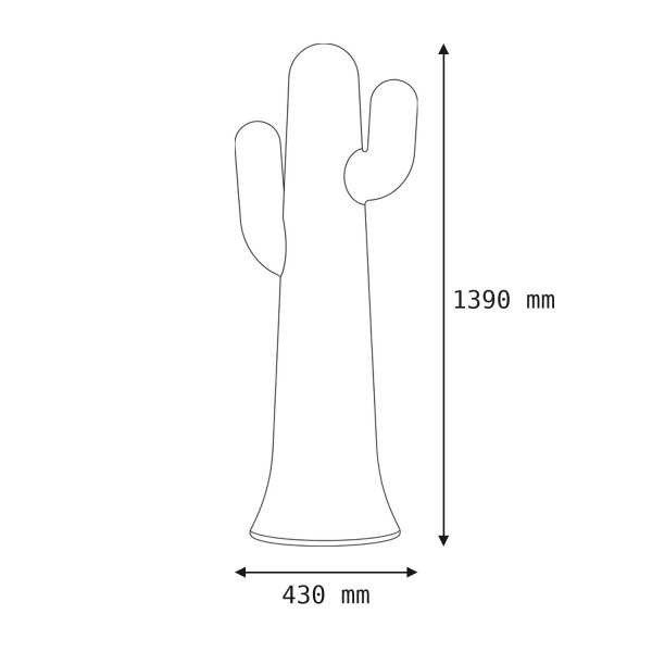 Lampadaire LED extérieur 139 cm Fiche Câble IP65 6000 K Cactus