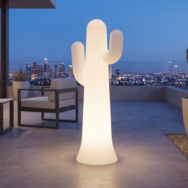 Lampe dextérieur LED Cactus Jardin Blanc 140 cm IP65 Fiche Câble
