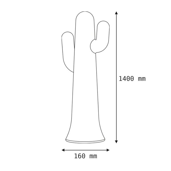 Lampe dextérieur LED Cactus Jardin Blanc 140 cm IP65 Fiche Câble