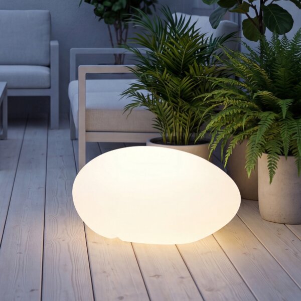 Lampe solaire LED 60 cm changement de couleur IP65 pierre design