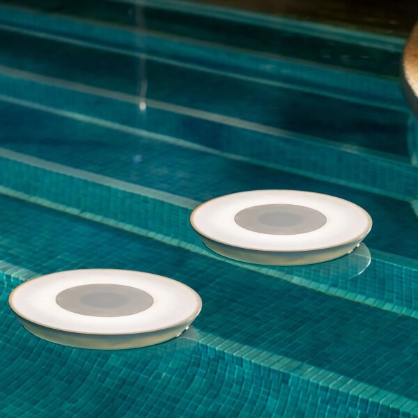 Lampe de piscine LED Akku Dimmer Changement de couleur Ø 39 cm sans fil IP67