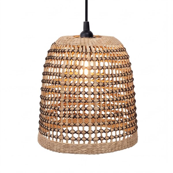 Suspension extérieure jonc de mer E27 IP44 Ø 33 cm Naturel Boho