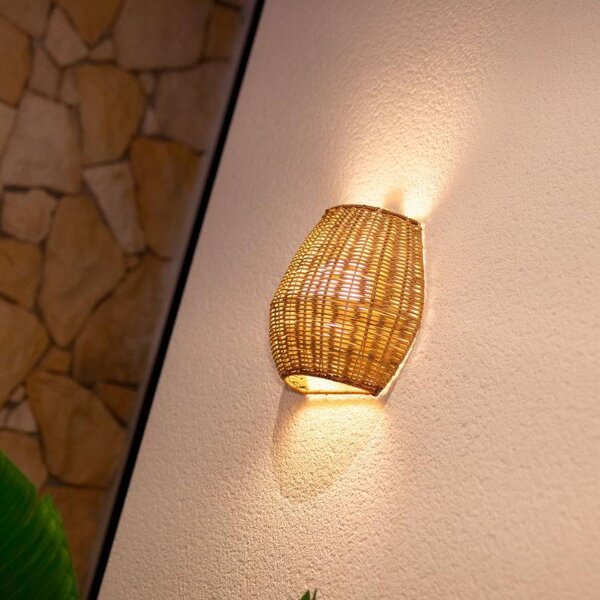 Lampe dextérieur LED Accu Rattan H : 24,5 cm sans fil à intensité variable