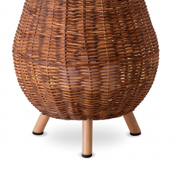 Lampe de table LED sans fil Rattan Akku IP54 H : 32,5 cm dimmable