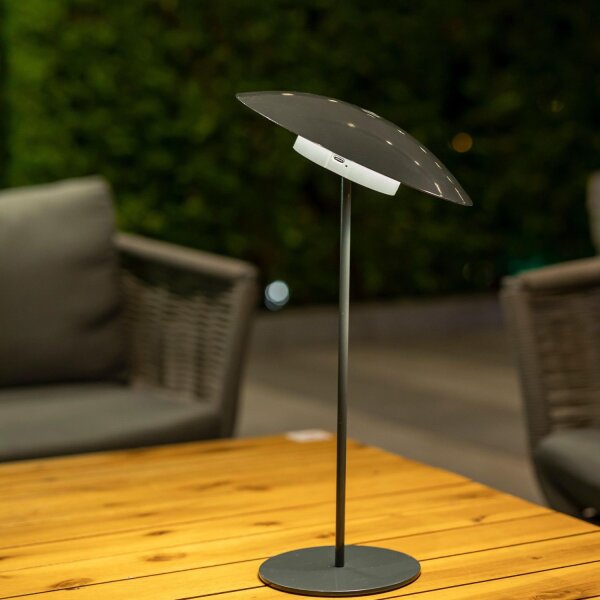 Lampe de table LED Akku Touch 40 cm IP44 Anthracite extérieur portable