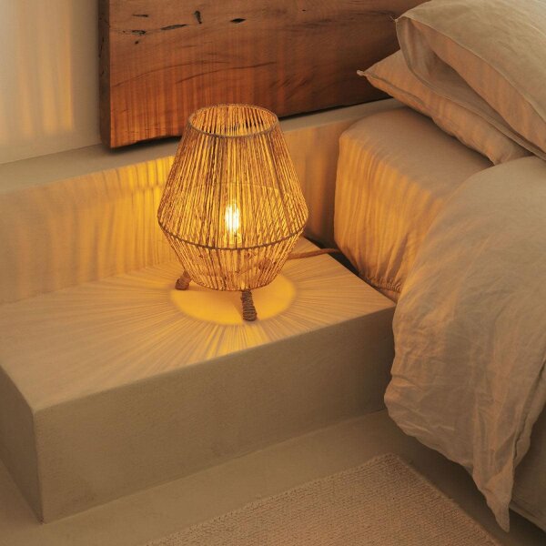 Lampe dappoint Trépied en rotin H : 32,5 cm E27 YILAN