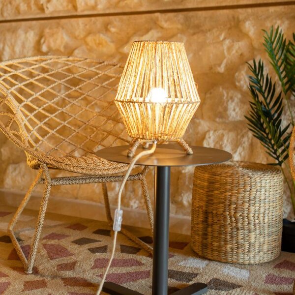 Lampe dappoint Trépied en rotin H : 32,5 cm E27 YILAN