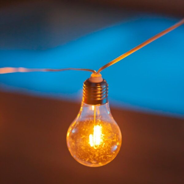 Guirlande lumineuse solaire à LED IP44 4,5 m de long 2700 K Transparent