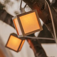 Guirlande lumineuse solaire à LED IP44 bambou 1800...