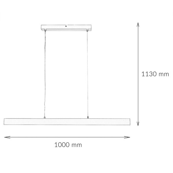 Lampe LED à suspendre Noir Métal intensité lumineuse variable L : 100 cm Moderne