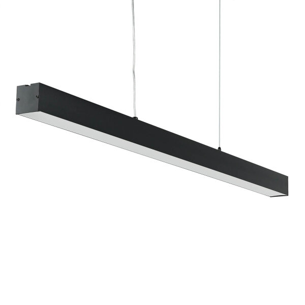 Suspension LED métal noir allongé L : 100 cm