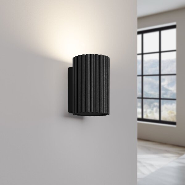 Applique noire petite 10 cm de haut GU10 en aluminium Moderne