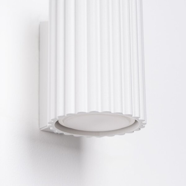 Applique blanche petite H : 10 cm GU10 en aluminium