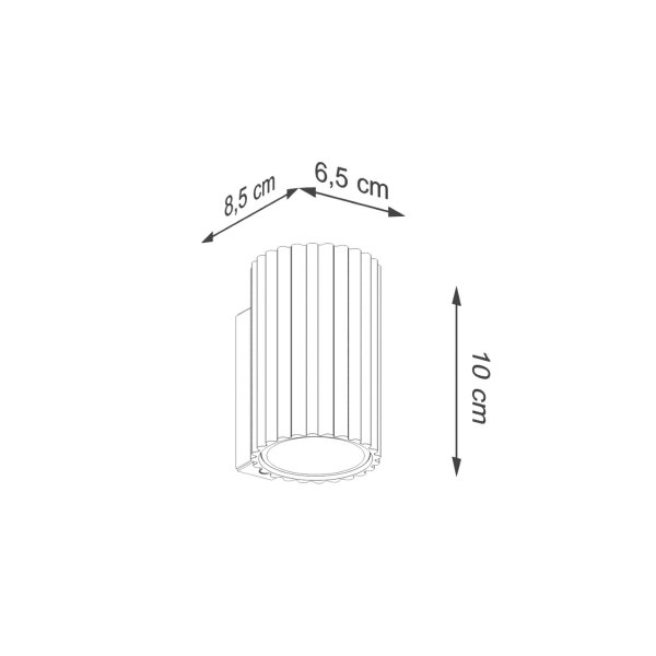 Applique blanche petite H : 10 cm GU10 en aluminium