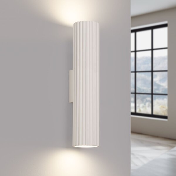 Up Down Applique H : 30 cm Crème GU10 2 flammes oblongues