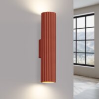 Applique moderne Up Down H : 30 cm Rouge GU10 2 flammes Alu
