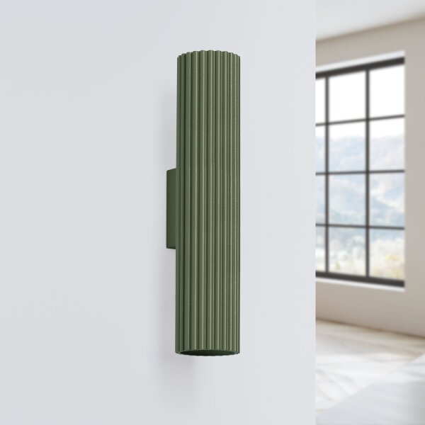 Applique Up Down Aluminium H : 30 cm Vert GU10 2 flammes