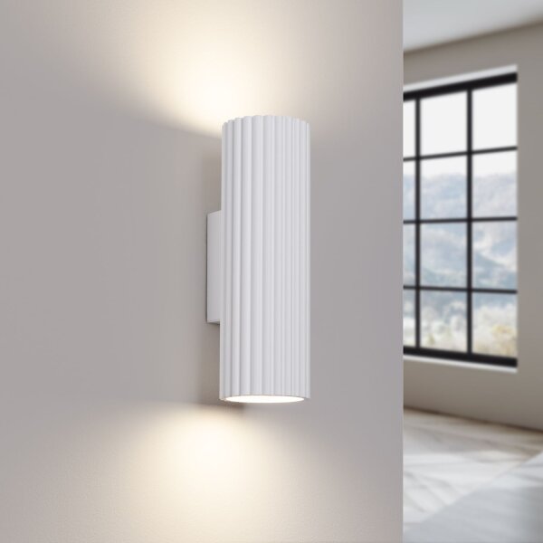 Applique intérieure petite H : 20 cm Blanc 2x GU10 Up Down Alu