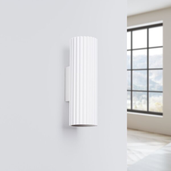 Applique intérieure petite H : 20 cm Blanc 2x GU10 Up Down Alu
