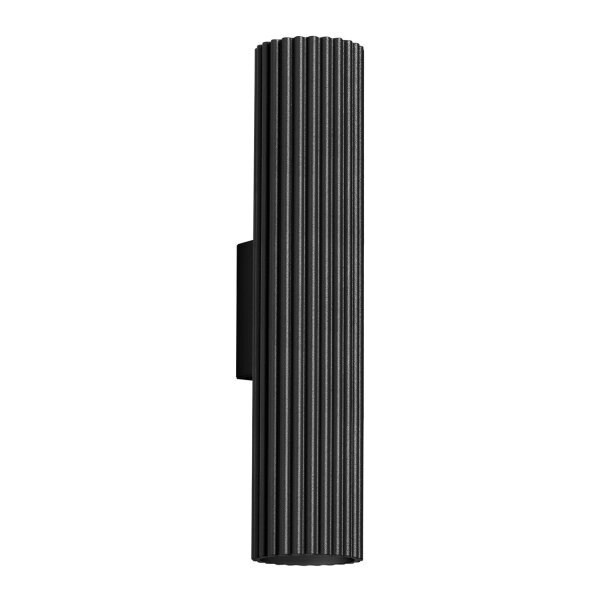 Applique murale noire H : 30 cm GU10 2 flammes aluminium Up Down