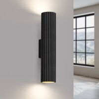 Applique murale noire H : 30 cm GU10 2 flammes aluminium...