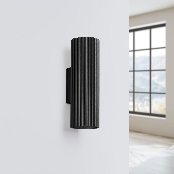 Applique Up Down petite H : 20 cm Noir 2x GU10 Aluminium