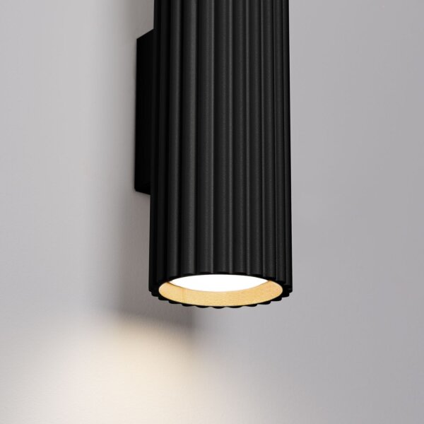 Applique Up Down petite H : 20 cm Noir 2x GU10 Aluminium