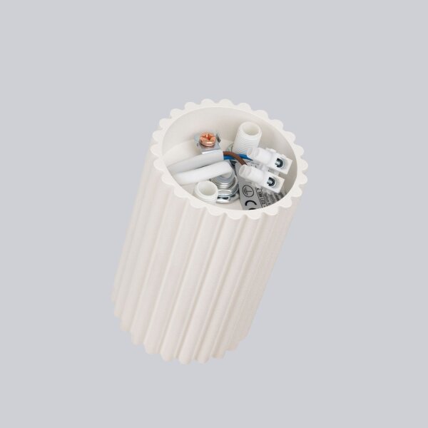 Spot GU10 H : 10 cm Ø 6,5 cm petit modèle en saillie aluminium crème