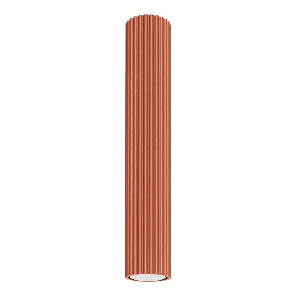 Lampe de plafonnier étroite Ø 6,5 cm H : 40 cm Rouge Moderne Aluminium