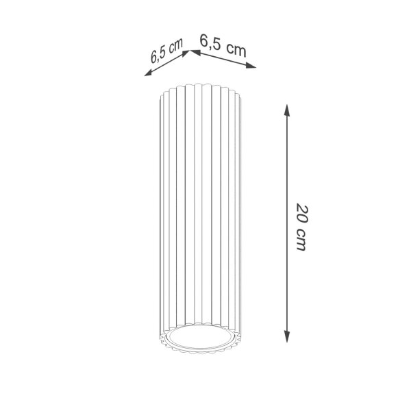 Plafonnier étroit Ø 6,5 cm H : 40 cm Aluminium en vert GU10